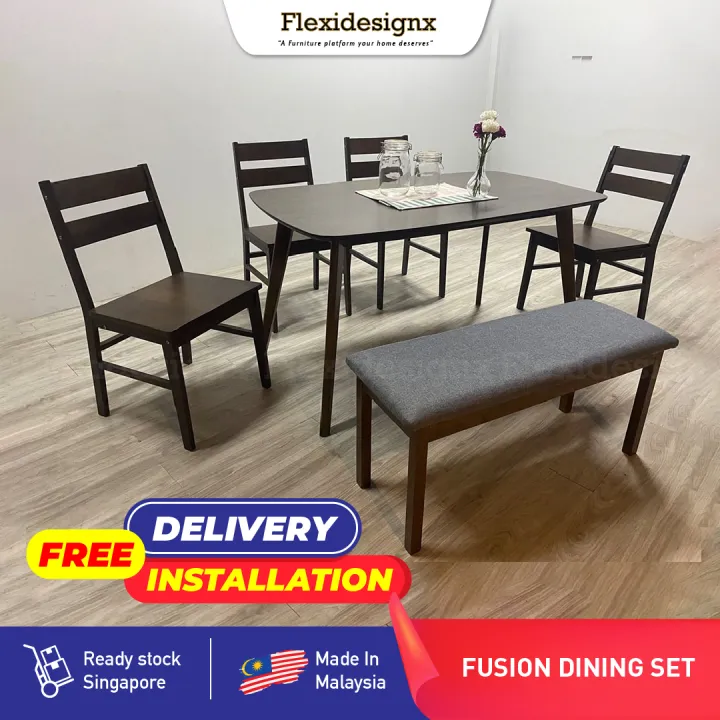 Dining Room Set Solid Wood Material, Dining Table And Chairs Made In Malaysia