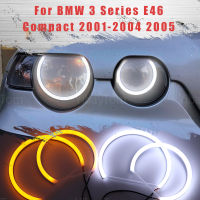 LED SMD Cotton Light Switchback Angel Eye Halo Ring DRL Kit สำหรับ BMW 3 Series E46ขนาดกะทัดรัด2001 2002 2003 2004 2005