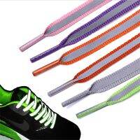 [Fashion goods060]1คู่ผู้ชายแบน ReflectiveShoe Laces Bootlace SafetyGlowing Shoelaces Unisex ForBasketballShoes