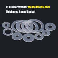 20 PCS Nylon Gasket PE Rubber Washer M3 M4 M5 M6-M20 Thick Insulated Soft Plastic Flat Gasket Round Screw Gasket Nails  Screws Fasteners