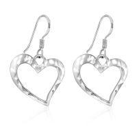 Silver thai  Silver Modern Heart Design with hook Earring ,ต่างหูดีไซน์สวยต่างหูหัวใจเงินแท้925พร้อมต่างหูตะขอ