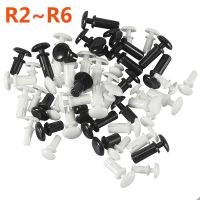 Nylon Plastic R Type Expansion Rivet Nut Buckle Clip PC Board Rivet Fastener Black White 2.1/2.7/3.1/3.6/4.1/5.1/6.1mm