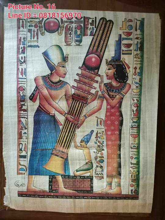 กระดาษปาปิรุส-อียิปต์-ชุดที่-2-ตกแต่งบ้าน-ประวัติศาสตร์-papyrus-egypt-รูปภาพ-กระดาษ-ฟาโรห์-faroh-ceopatra-nefertiti-sprinx-สฟิงซ์-ของที่ระลึก