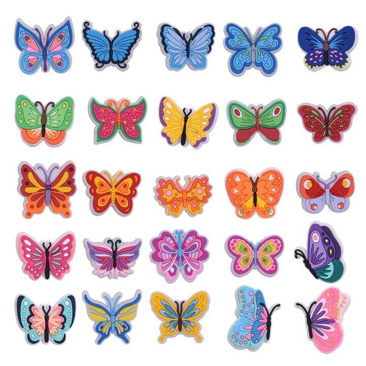 Cartoon Camouflage Butterfly Crocs Pin Purple Croc Jibbits Butterfly ...