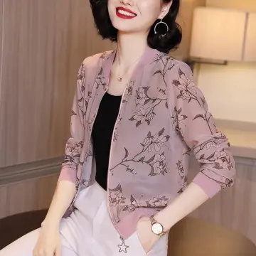 Ladies long hot sale chiffon jackets