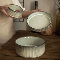 [many Nordic small ceramic dishes] web celebrity joker stripe dishes analyzes creative ceramic dish salad bowl