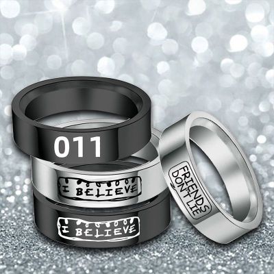 Women Ring Stranger Things Rings Man Fashion Letter Jewellery Wedding Couples Silver Color Metal Titanium Steel Accessories Gift