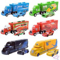 รถพิกซาร์ของเล่น1:55รถ3ชิ้นของเล่น Lightning Mcqueen Mack Le Truck คอลเลกชันรถกู้ภัยรถโลหะผสมโมเดลของเล่นของขวัญสำหรับเด็ก