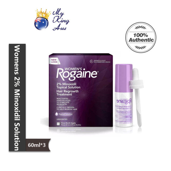 Women's Rogaine 2 Minoxidil Topical Solution for Hair Growth Treatment 60ml*3 3 Month Supply