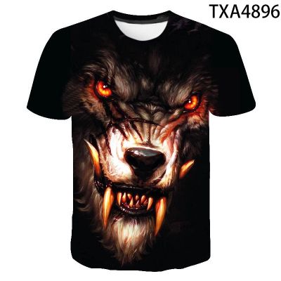 3D printed Wolf pattern, summer mens short-sleeved shirt, 3D round collar T-shirt 26