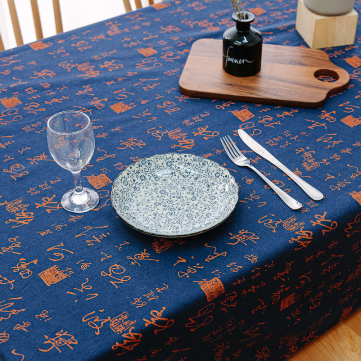 hot-ผ้าวินเทจสไตล์อเมริกันผ้าฝ้ายและผ้าลินินศิลปะการประดิษฐ์ตัวอักษรหมึกผ้าปูโต๊ะผ้าหมอน-diy-การถ่ายภาพผ้าลินินแฮนด์เมด