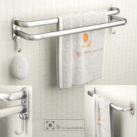 -Free Punch-Free Aluminum Towel Rack Bathroom Towel Rack Bathroom Double Rod Pendant Bathroom Towel Bar