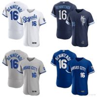 2023 New High Quality▣❈∏  Plus MLB Kansas City Royals Baseball Jersey Shirts No.16 Benintendi Cardigan Jersey Sport Unisex Pla เสื้อผ้าผู้ชาย เสื้อบอล เสื้อขาวผู้ชาย