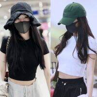 เสื้อครอปแขนสั้นคอกลมแฟชั่นสีพื้น (สินค้าพร้อมส่ง)