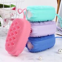 【YF】 Silicone Body Scrubber Shower Exfoliating Scrub Sponge Bubble Bath Brush Massager Skin Cleaner Cleaning Pad Bathroom Accessories