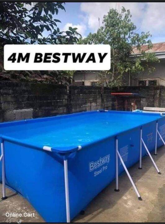 Bestway 4m x 2.11m x .81m Steel Pro Rectangular Frame Swimming Pool