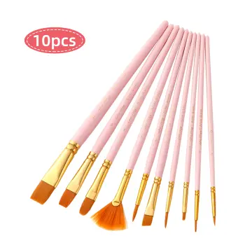 7pcs/set Art Paint Brushes Set Round & Flat & Filbert & Fan Tips  Professional Drawing Paintbrushes Nylon Hair Wooden Handle for Watercolor  Acrylic Oil Gouache Face Body Painting for Artists Adults Stu 