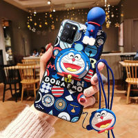 เคสโทรศัพท์สำหรับ Realme C17 Realme 7i C11(2020) C12 C15 C25 Narzo 20 Narzo 30A Realme 5 5s 5i 6i C3 Realme 8 Realme 8 Pro Doraemon นุ่มเคสทีพียู Stand Holder สายคล้อง