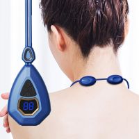 ZZOOI EMS Pulse Heating Cervical Spine Massager Vibration For Back and Neck Strain Pain Relief Electric Muscle Stimulator Neck Massage