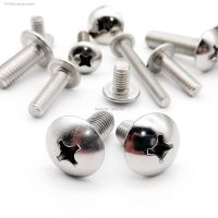 ☽❀❡ 10/50pcs High Quality M2 M2.5 M3 M4 M5 M6 M8 304 stainless steel JISB1111T Phillips Truss Head Screw Large Flat Round Cross Bolt