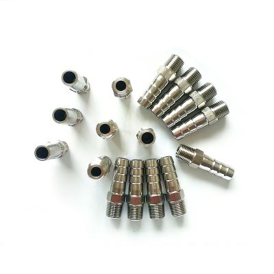 【LZ】☎  304 aço inoxidável Hex Barb Encaixe de tubulação mangueira redutores conector rosca macho para 6mm 8mm 10mm 12mm 16mm 1/8 pol 1/4 pol 3/8 pol 1/2 dentro