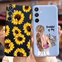 สำหรับ Samsung Galaxy เคส M54 SM-M546B การ์ตูนเด็กผู้หญิงน่ารักเคสโทรศัพท์ครอบ TPU นุ่มภาพวาดดอกทานตะวันสำหรับ Samsung M54 M 54ปลอก