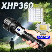 XHP360ซูเปอร์ที่มีประสิทธิภาพไฟฉาย LED 18650 LED ชาร์จไฟฉาย XHP199พลังงานสูงแสงแฟลช USB กันน้ำยุทธวิธีโคมไฟ