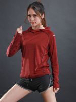 Autumn Thin Women Running T Shirts Gym Fitness Long Sleeves Sweatshirts Quick Dry Training Breathable Hood Sports Yoga Clothing