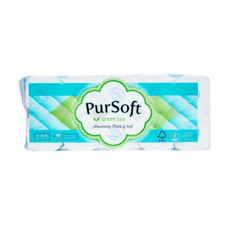 Pursoft Green Tea Scented Core 4Ply Toilet Tissue 10 Rolls Lazada