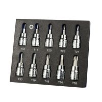 2023 New Socket Set 10-Piece Torx Socket Set T10 - T55 Drive Socket Set 3/8 Inches