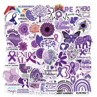 10/50PCS Purple Ribbon Shaped Stickers for Alzheimer 39;s Awareness Campaigns Waterproof Toy Decals for Luggage Laptop Fridge