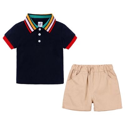 ▪☜☬ Boys T Shirt Pants Set Summer Baby Kids Top Shorts Cotton Plain T-Shirt for Children Boy Short Sleeve Sports Golf Clothes 6M-6Y