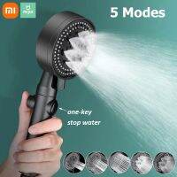 XIAOMI 5 Modes Adjustable Bath Shower Head High Pressure Water Saving Eco Shower Stop Water Showerhead Bathroom Accessories