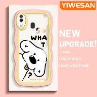 YIWESAN เคส M10s A20s A20ลายการ์ตูนสุดน่ารักของปลอกสำหรับ Samsung กาแลคซีเคสโปร่งใสลายกล้องถ่ายรูปเคสมือถือนิ่มลายสุนัขลวดลายคลื่นขอบเคสป้องกันซิลิกาเจล