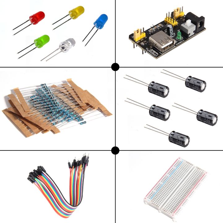 jw-component-kit-with-supply-module-breadboard-resistor-capacitor-led-potentiometer-for