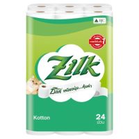 ส่งฟรีZilk ซิลค์ คอตตอน กระดาษทิชชูม้วน หนา 2 ชั้น 24 ม้วน กระดาษชำระ