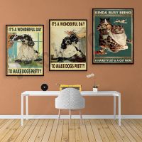 It  39;s a good day to make dogs beautiful  funny dog groomer retro poster grooming spa decor cat hairdresser poster 【hot】▥☜♠