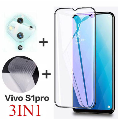 3 in 1 ฟิล์มกระจกนิรภัย + ฟิล์มหลัง + ฟิล์มเลนส์กล้องสำหรับ VIVO V15 V17 Pro V19 V11 S1 Pro Y91 ฟิล์มป้องกัน