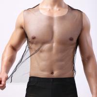 Mens Vest Mesh Transparent Sexy I-Shaped Vest Summer Loose Sexy Wide Shoulder Underwear