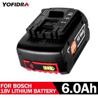 6.0Ah 18V For Bosch แบตเตอรี่ Bosh BAT609 BAT618 BAT619G BAT618 GSB GCB แบต bosch 18v สำหรับสว่านไฟฟ้าขนาดใหญ่ชาร์จไฟได้ BAT618 BAT609ลิเธียม BAT619G BAT618 GSB GCB