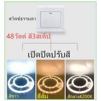 NJ ส่งฟรี แผงไฟ LED หลอดLED48W/DL สีขาว 6500K สี3สเต็ป สำหรับโคมเพดานกลม  ตัวใช้แทนหลอดนีออนกลม รุ่นประหยัด พร้อมแม่เหล็ก ตกแต่งบ้าน