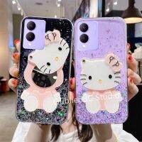 เคส VIVOY17s VIVO Y17s เคสโทรศัพท์ ลดกระหน่ำมือถือซิลิโคนใสแวววาวลายท้องฟ้าเต็มไปด้วยดวงดาวดีไซน์ใหม่กรอบด้านหลังแบบนิ่มพร้อมกระจก Hello Kitty Case 2023