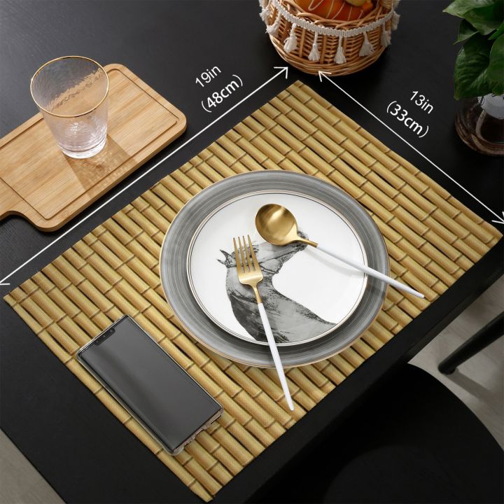 4-6-pcs-placemat-brown-bamboo-pattern-table-mat-for-dining-table-kitchen-accessories-coffee-tea-coaster