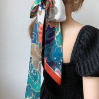 ★New★ Retro ink and oil painting silk scarf