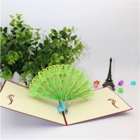 3D Cards Greeting Postcards Vintage Paper Pop Up Laser Cut Peacock Customize Invitations