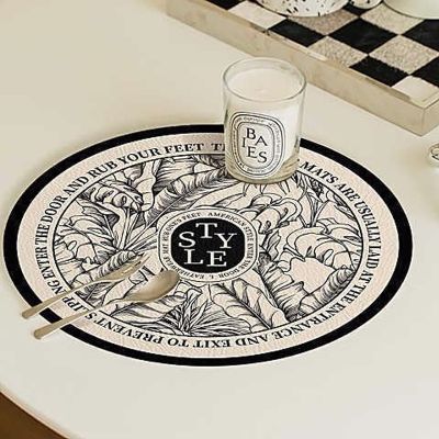 【CC】 Table Set Non Bowl Coaster Washable Placemats New Oilproof Insulation Round Cup