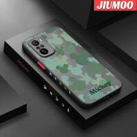 เคส JIUMOO สำหรับ Xiaomi MI POCO F3 Redmi K40 K40 Pro ลายการ์ตูนมิกกี้น่ารักด้านข้างบางดีไซน์ใหม่ขอบสี่เหลี่ยมกันกระแทกมีน้ำค้างแข็งโปร่งใสแข็งเคสมือถือปลอกซิลิโคนคลุมทั้งหมดกล้องป้องกันการกระแทกเคสนิ่ม