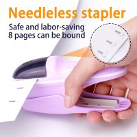 Handheld Mini Safe Stapler Without Staples Staple Free Stapleless 8 Sheets Capacity For Paper Binding Business School Office Staplers Punches