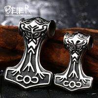 316L Stainless Steel Fashion Northern Europe Vikking Pendant Necklace Nordic Myth thor hammer Big/small Jewelry for man  bp8-080 Fashion Chain Necklac