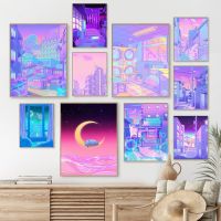 Japan Tokyo Osaka Neon Landscape Poster Sunset Walk Utopia Night Moonlight Rose Sakura Shrine Canvas Painting Modern Home Decor Wall Décor